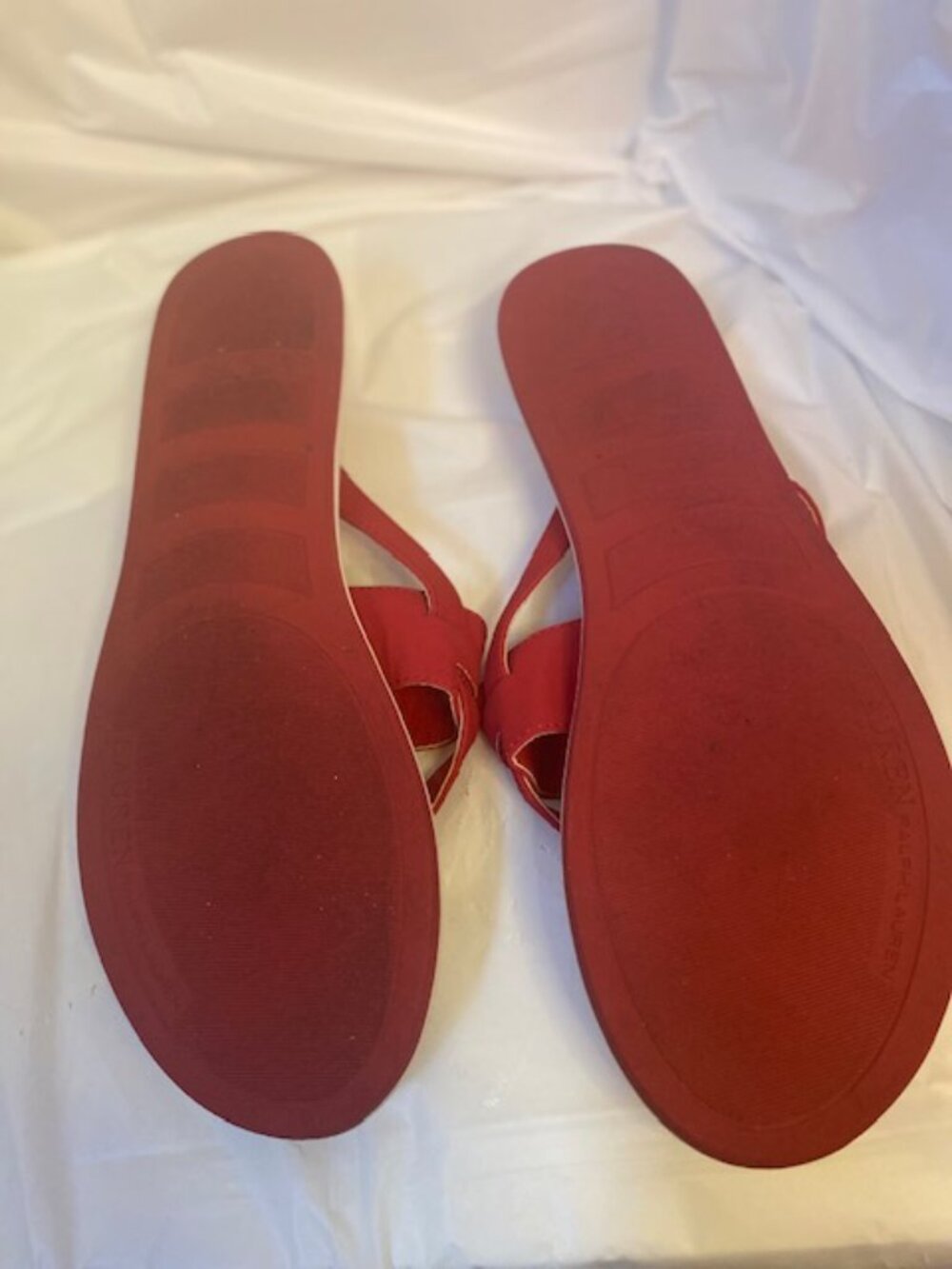 Lauren Ralph Lauren Women's Rosalind Thong Sandals in red, Size 11B - Picture 5 of 6